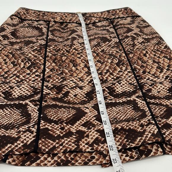 Nanette Lepore Women’s Black Brown Snakeskin Print Pencil Skirt Size 4 - Picture 8 of 9